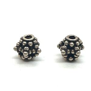 Bali Sterling Silver Decorative Bead pair